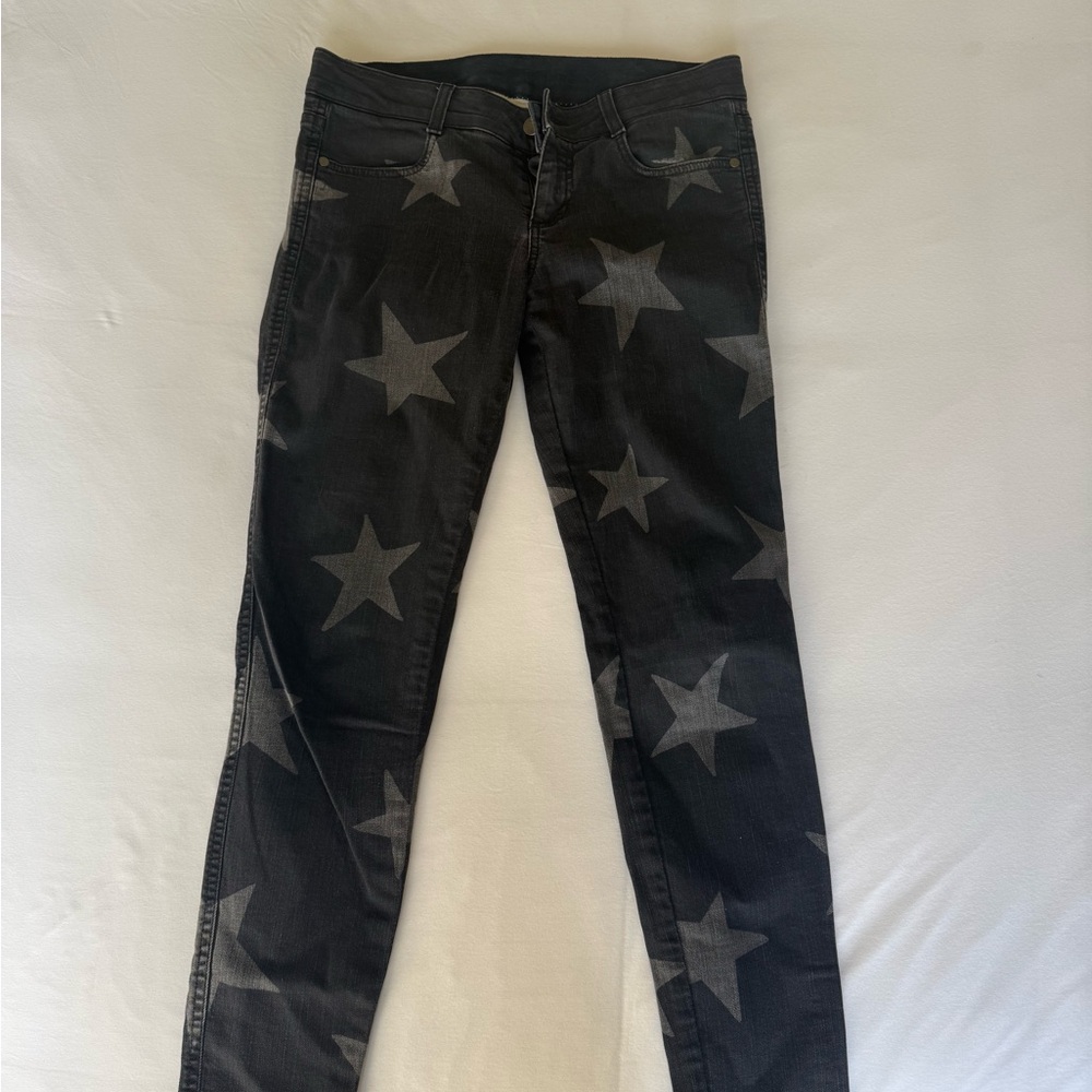 Stella Mccartney Black Star Patterned Jeans